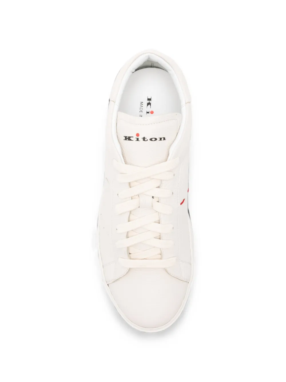 Kiton leather sneakers Wit