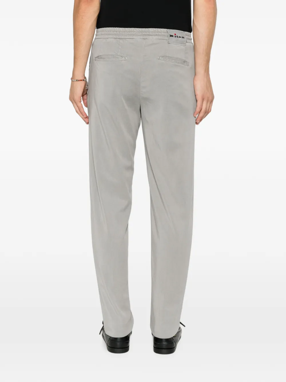 Kiton Broek met logopatch Grijs