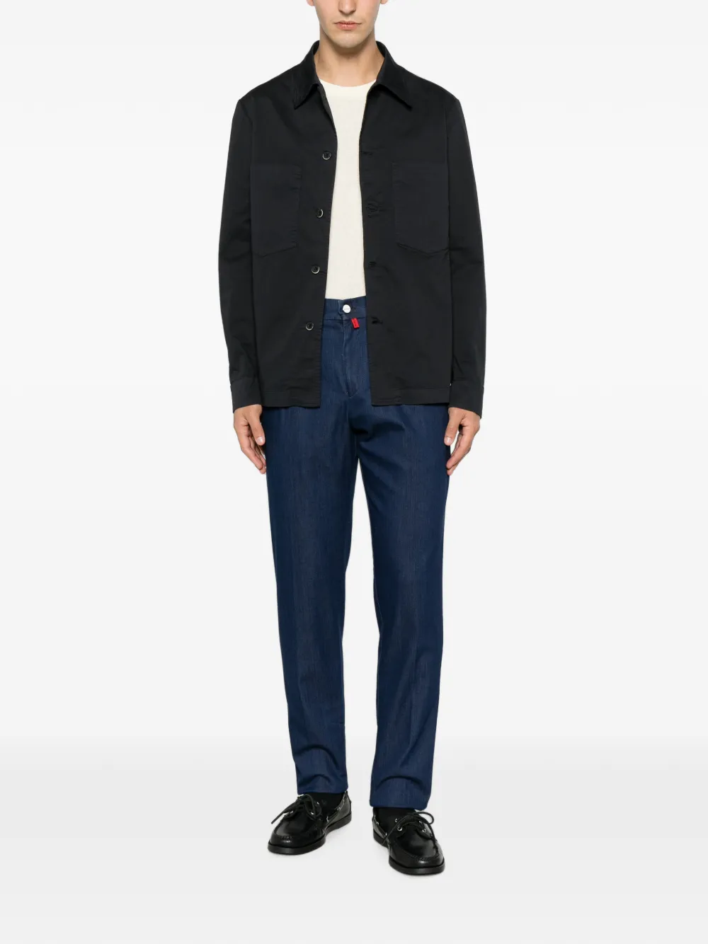 Kiton Plooibroek met elastische tailleband Blauw