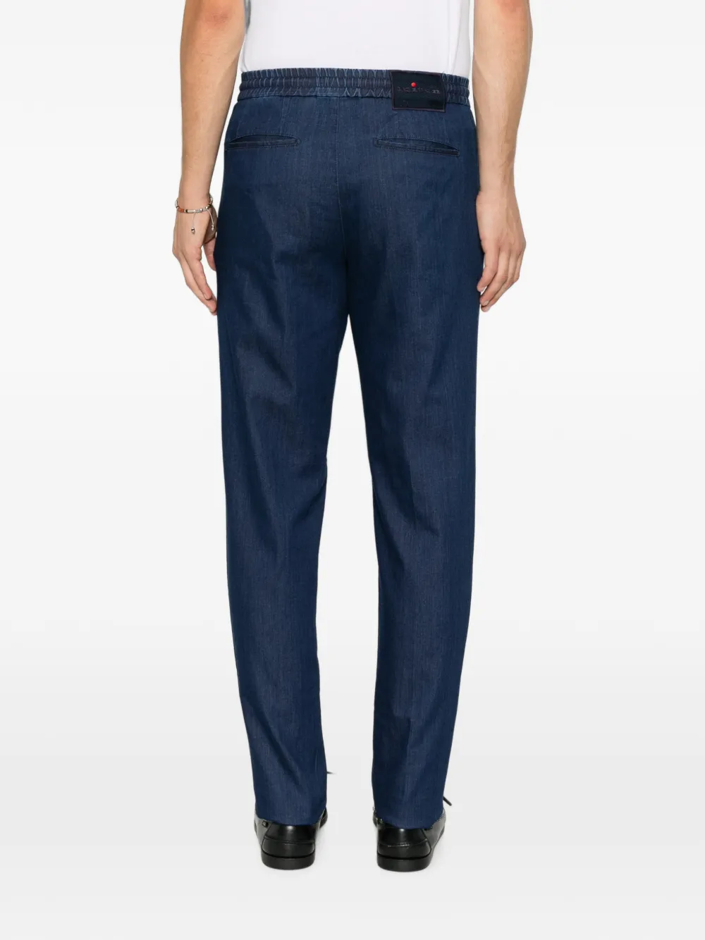 Kiton Plooibroek met elastische tailleband Blauw