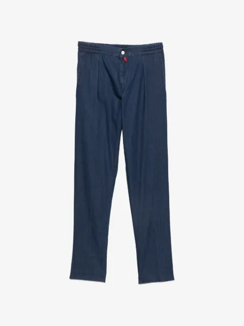 Kiton pleated elasticated-waistband trousers