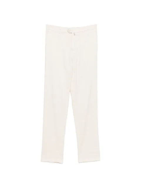 Kiton logo-patch button-fastening trousers