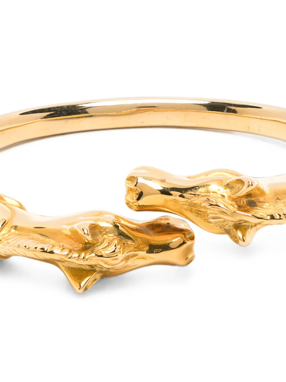 〈最終価格〉Hermes Cheval Double Head Bangle Hermès Pre-Owned double-horse Head Bracelet | Gold | FARFETCH