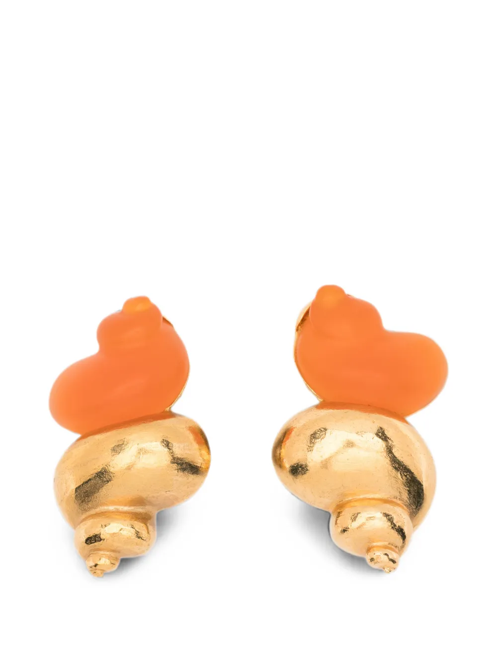 Christian Dior Pre-Owned shell-shaped clip earrings - Oro