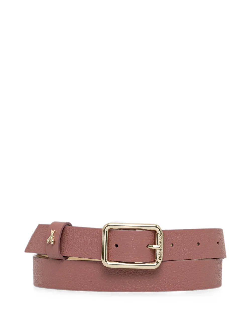 Patrizia Pepe Fly-plaque pebbled calf leather belt - Rosa