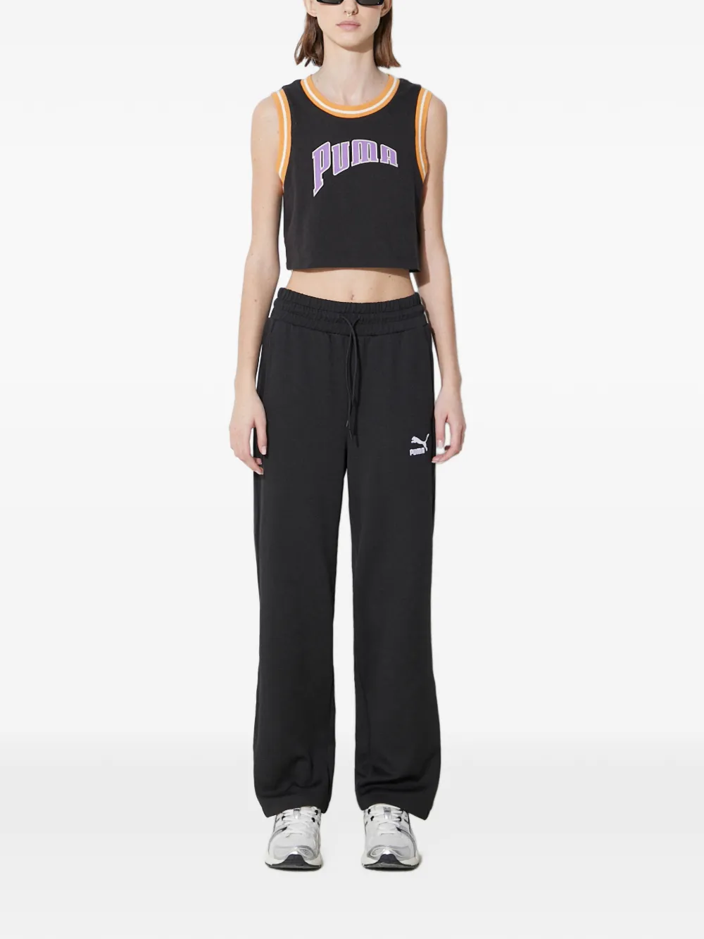 PUMA Trainingsbroek met geborduurd logo Zwart