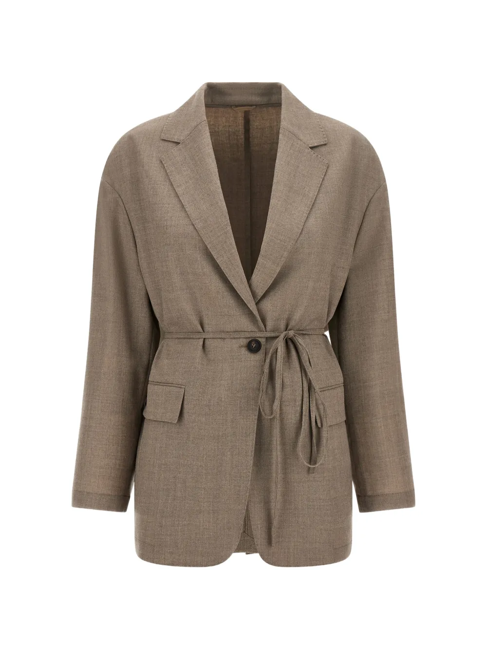 Brunello Cucinelli belted single-breasted blazer - Marrone