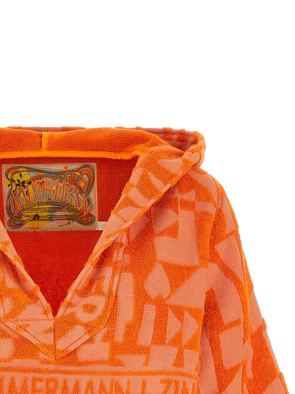 ZIMMERMANN Solstice badstof hoodie met jacquard Oranje