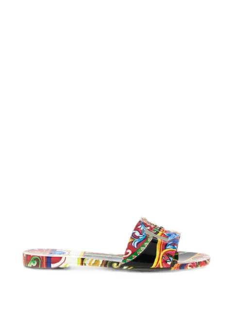 Dolce & Gabbana Carretto-print rubber beachwear slides