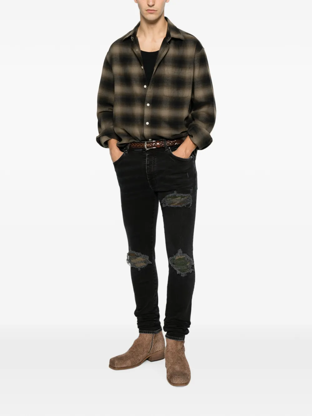 AMIRI MX1 jeans met camouflageprint Zwart