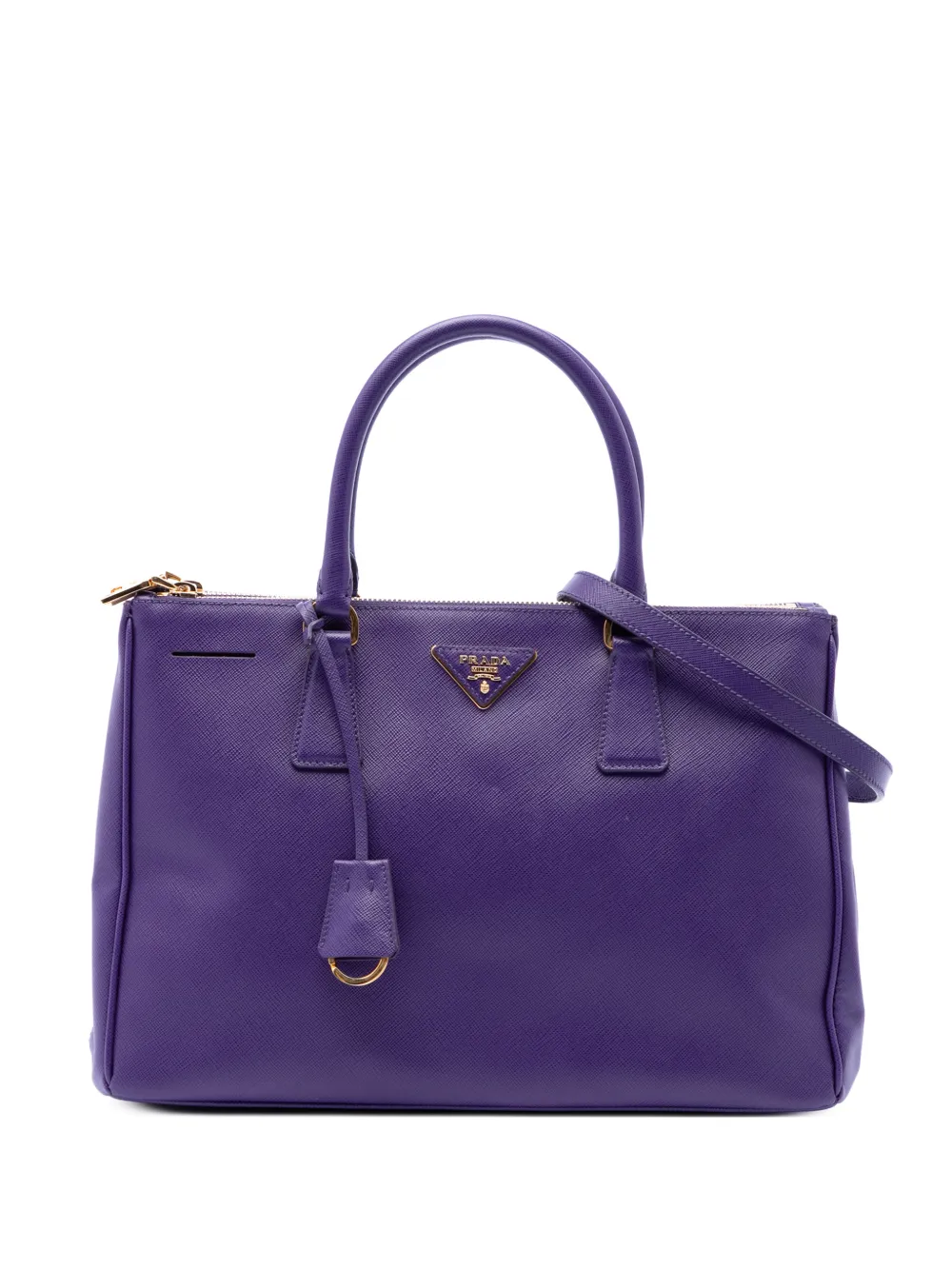 Prada Pre-Owned 2010-2026 Medium Saffiano Lux Galleria Double Zip satchel - Viola