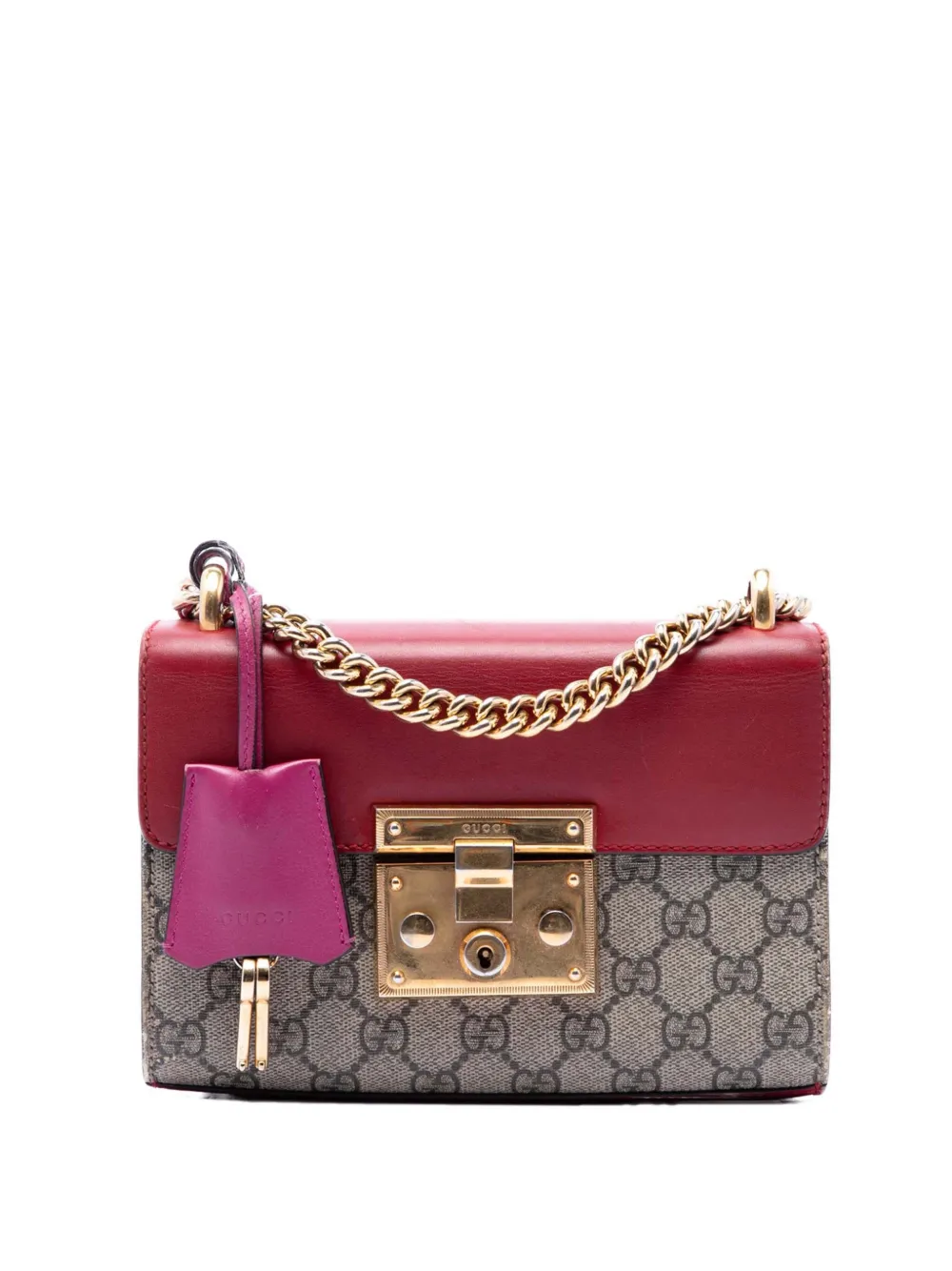 Gucci Pre-Owned 2016-2026 Small GG Supreme Padlock crossbody bag - Toni neutri