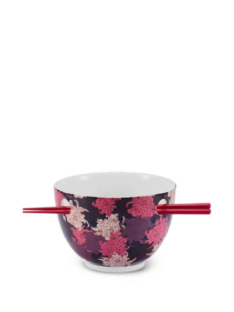 Shanghai Tang Chrysanthemum porcelain bowl and chopsticks set