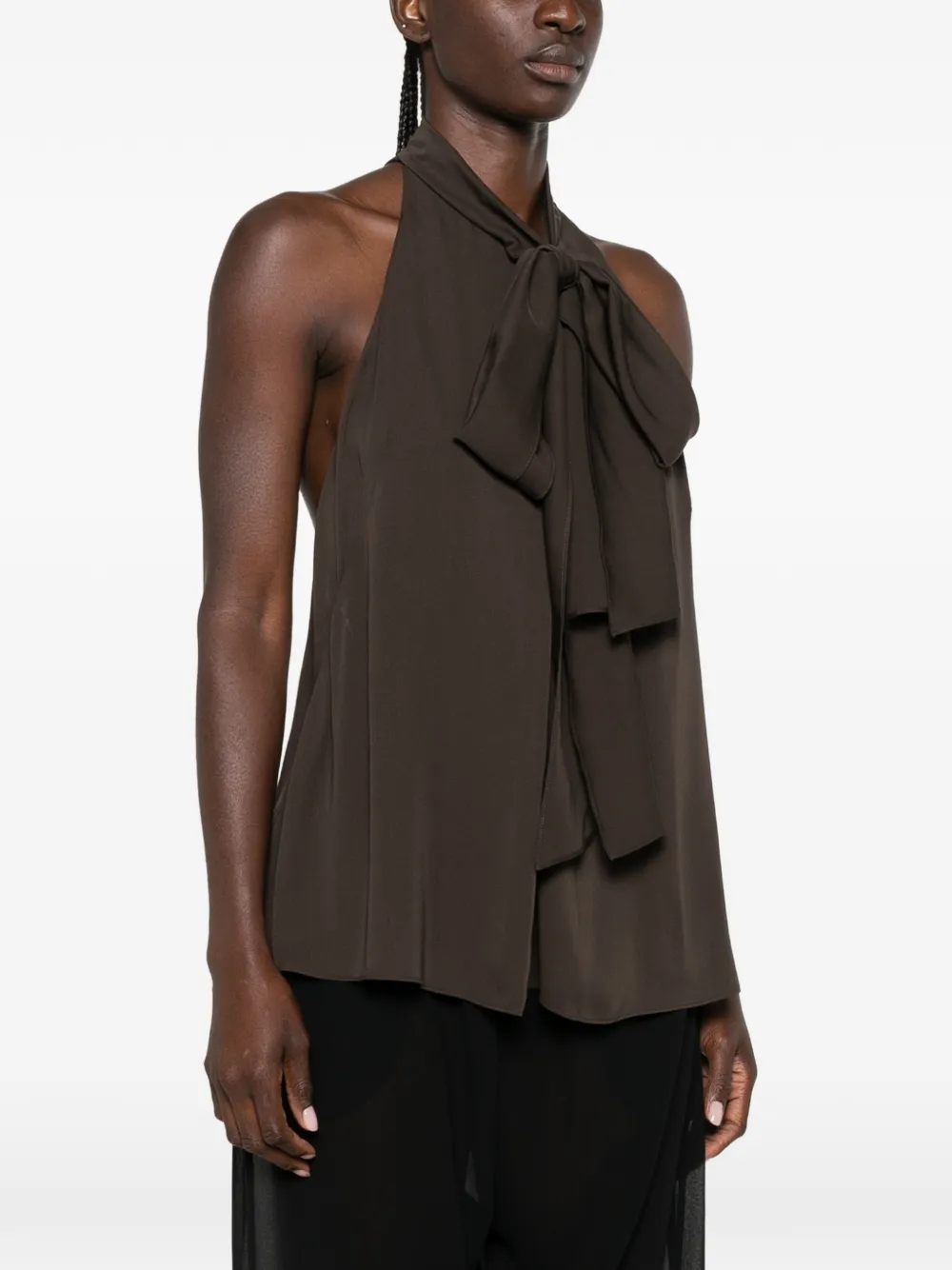 TOM FORD Mouwloze top met strik Bruin