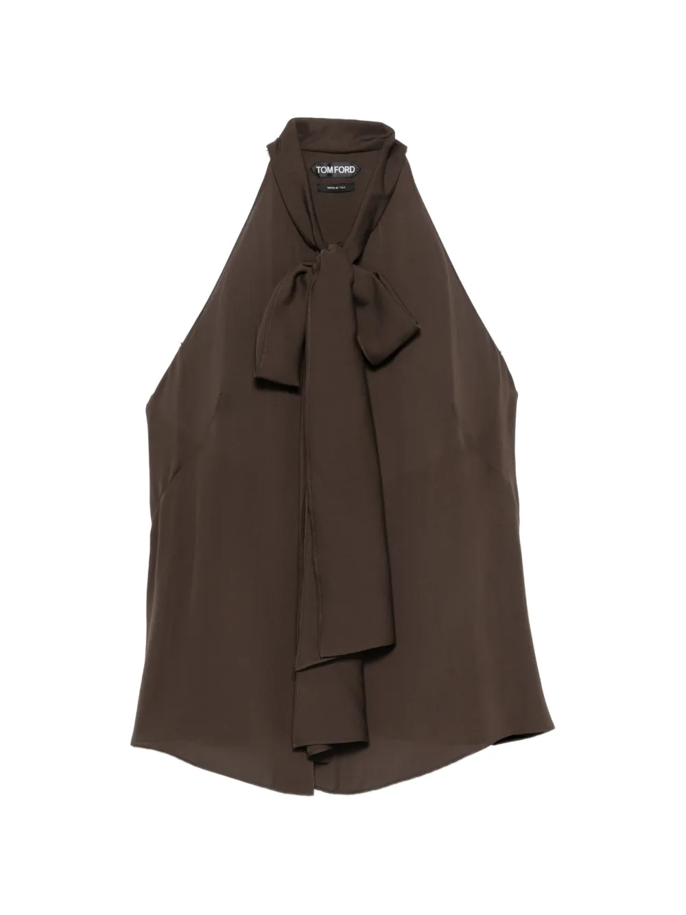 TOM FORD sleeveless bow-detail top - Marrone