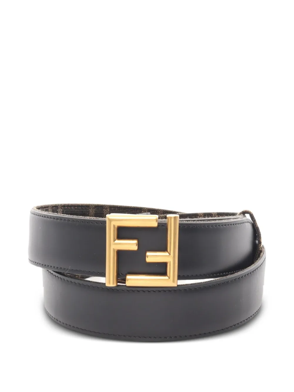 Fendi Pre-Owned FF logo reversible belt - Nero