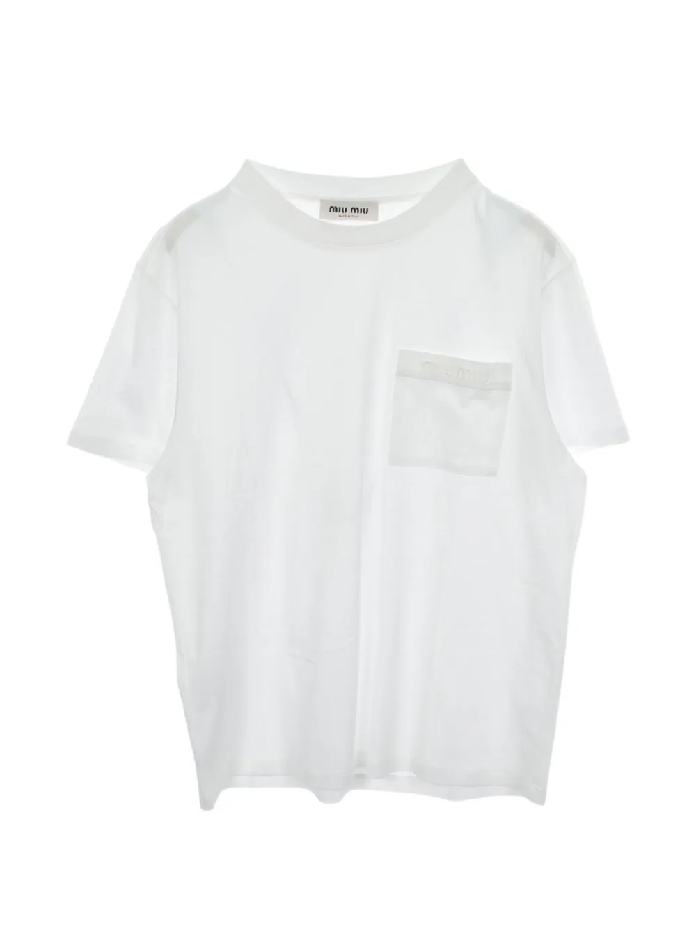 Miu Miu Pre-Owned 2010s logo-embroidered T-shirt - Bianco