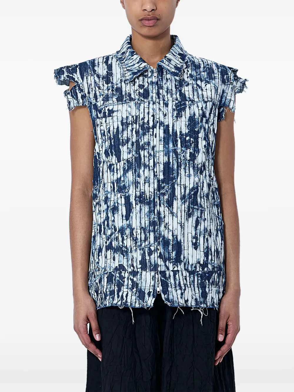 Limi Feu textured weave sleeveless jacket - Blau