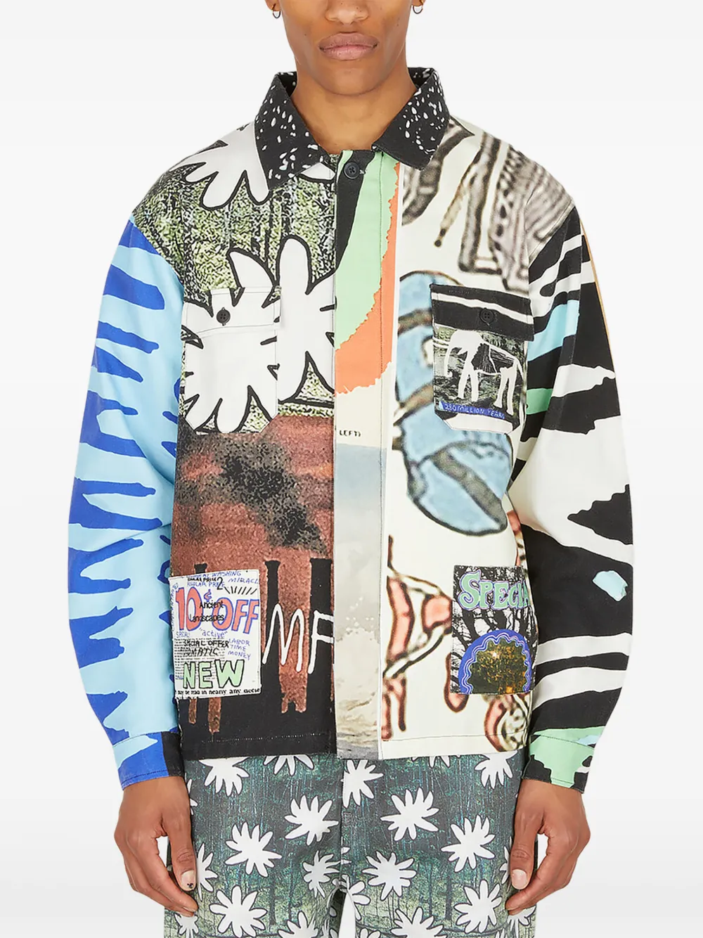 DRx x STEFAN MEIER x LN-CC graphic-print cotton jacket - Toni neutri