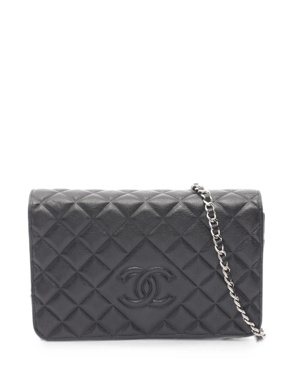 CHANEL Pre-Owned 2015-2016 Matelassé wallet on a chain - Nero