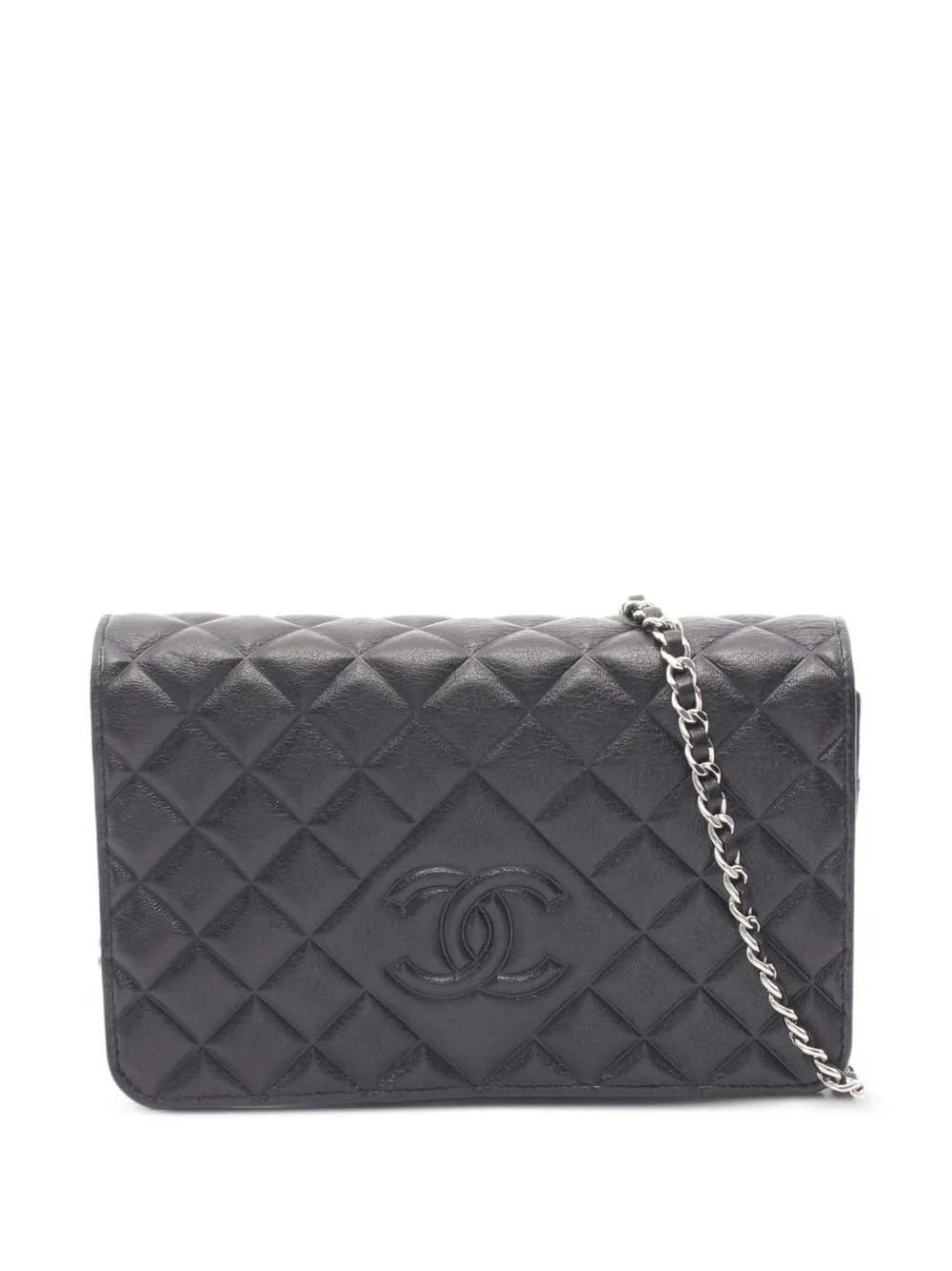 CHANEL Pre-Owned 2015-2016 Matelassé wallet on a chain - Nero