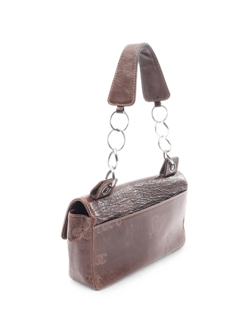 CHANEL Pre-Owned 2003-2004 Graffiti Flap Shoulder Bag | Brown CHANEL Pre-Owned 2003-2004 Graffiti Flap Shoulder Bag | Brown
