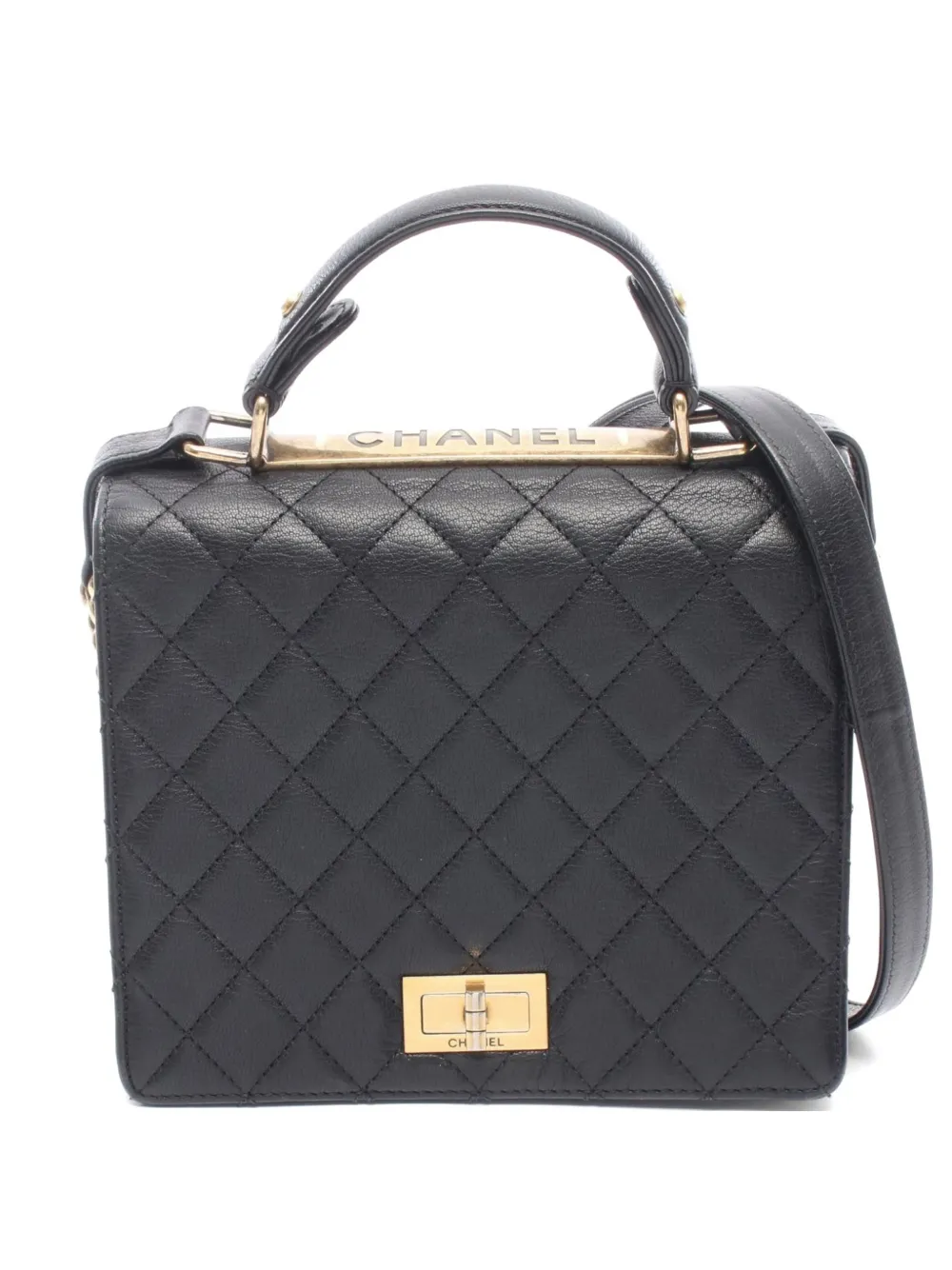 CHANEL Pre-Owned 2012-2013 2.55 diamond-quilted shoulder bag - Black