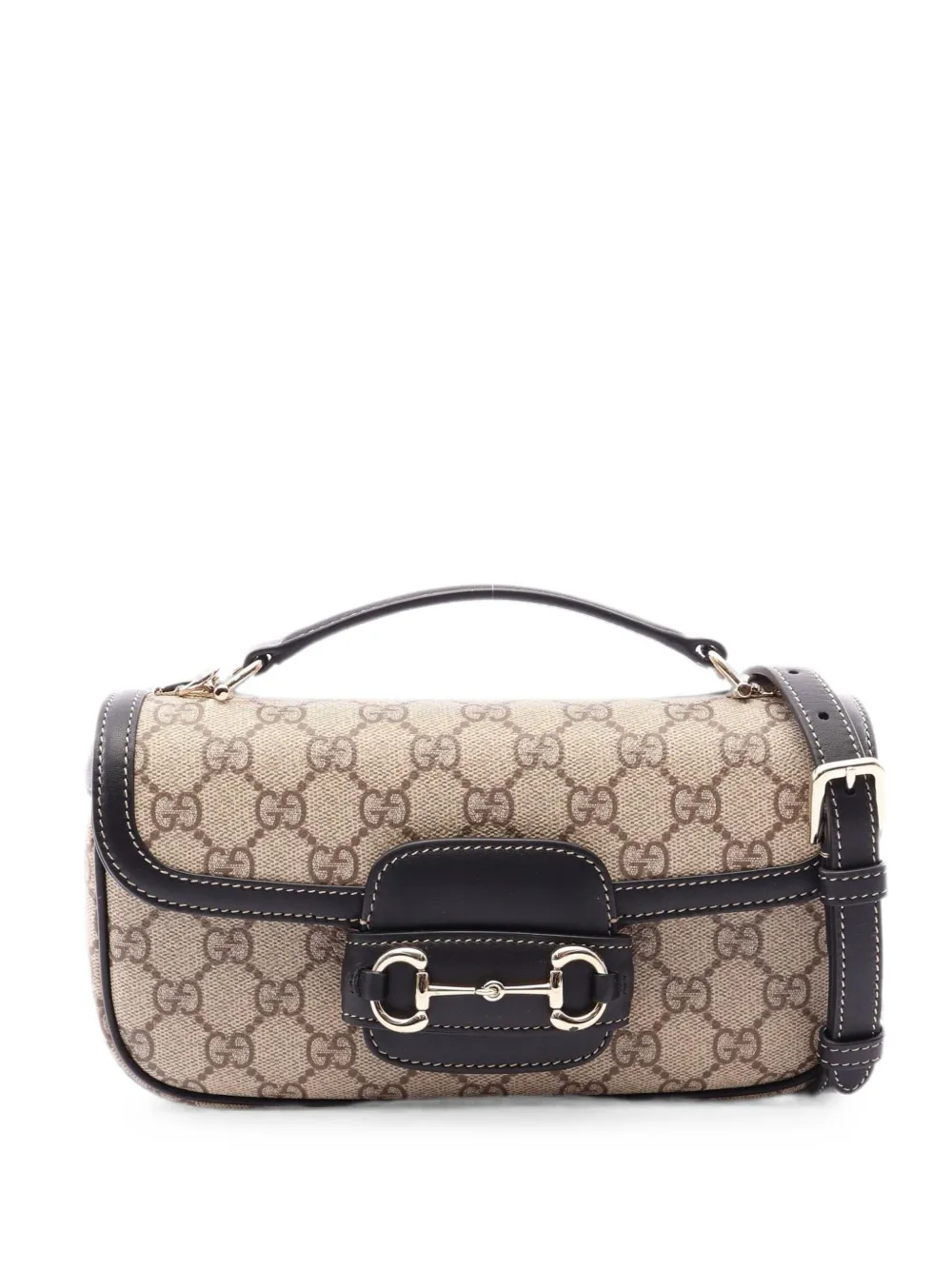 Gucci Pre-Owned 2010s small Horsebit 1955 GG Supreme two-way handbag - Toni neutri