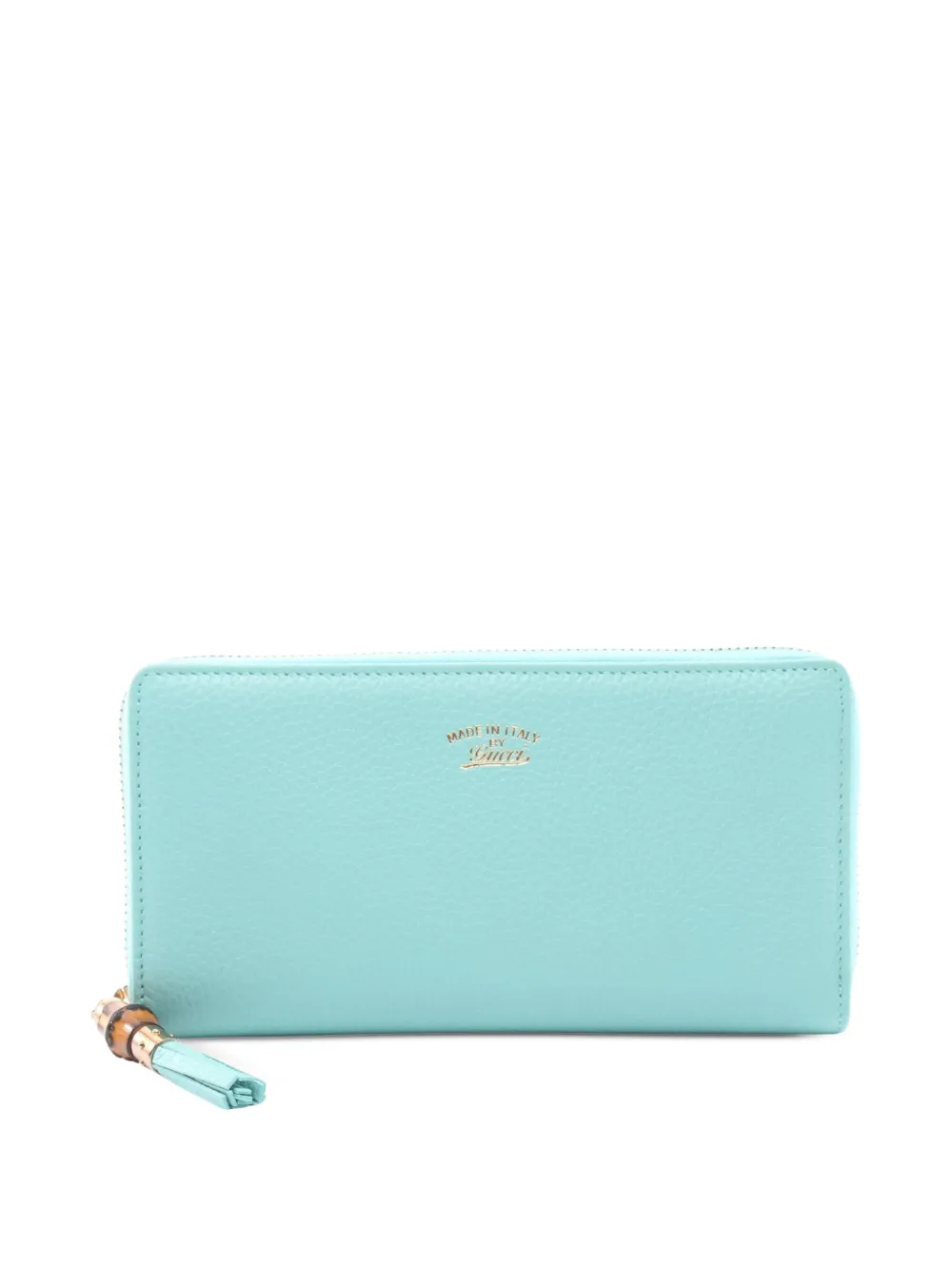 Gucci Pre-Owned 2010s Bamboo zip-around leather wallet - Blu