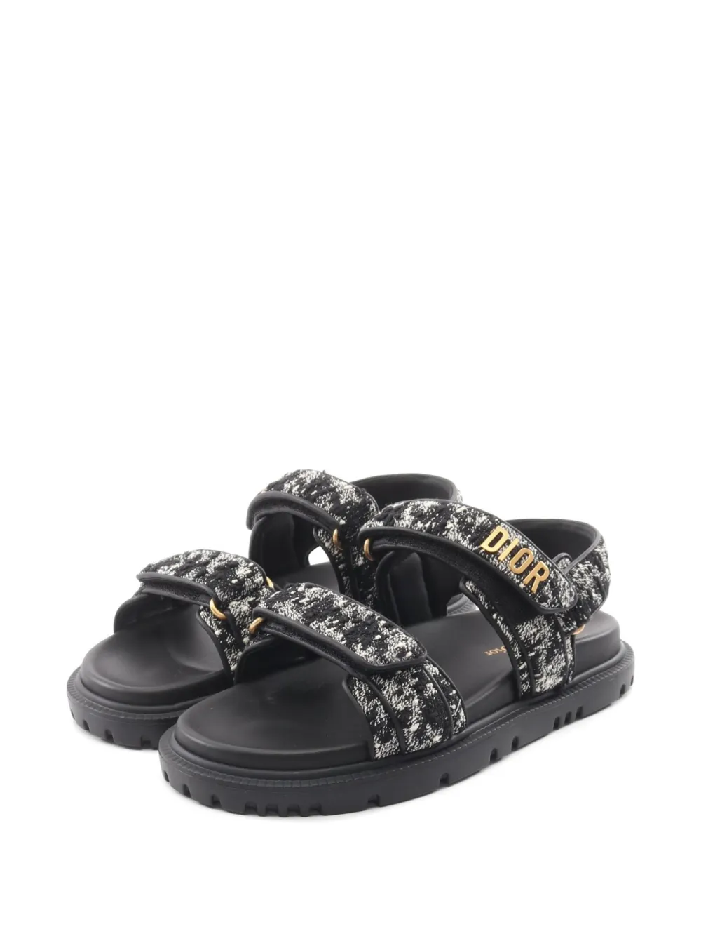 Christian Dior Pre-Owned DiorAct tweed sandals - Black