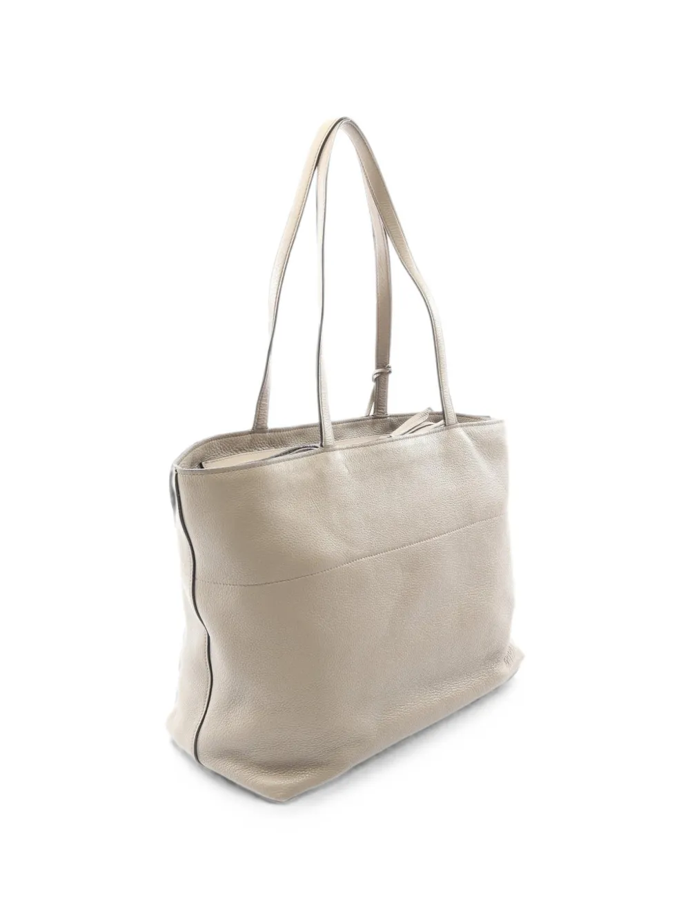Prada Pre-owned 2000s Vitello Phenix Leather Tote Bag in Neutrals, view 2