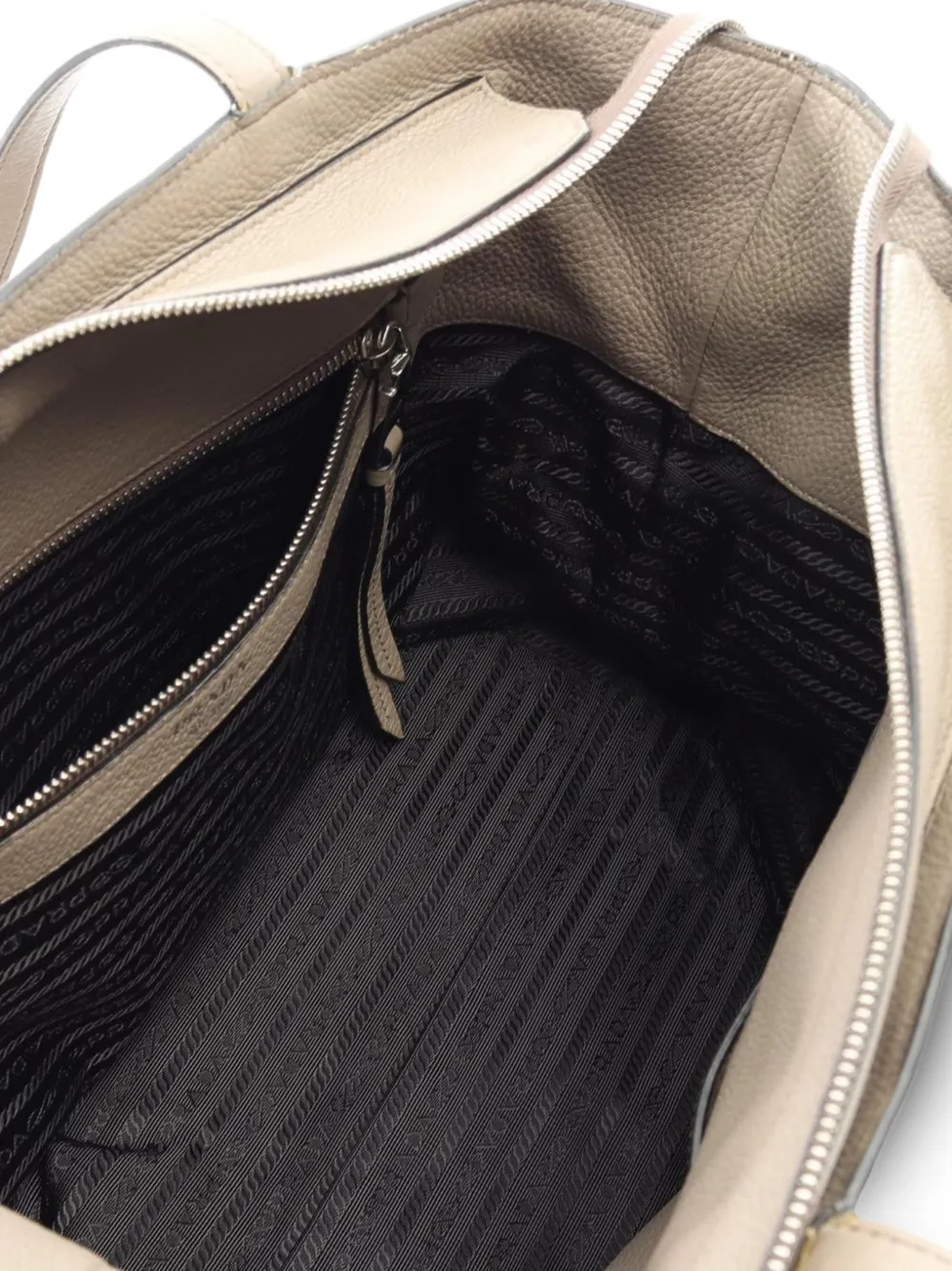 Prada Pre-owned 2000s Vitello Phenix Leather Tote Bag in Neutrals, view 3