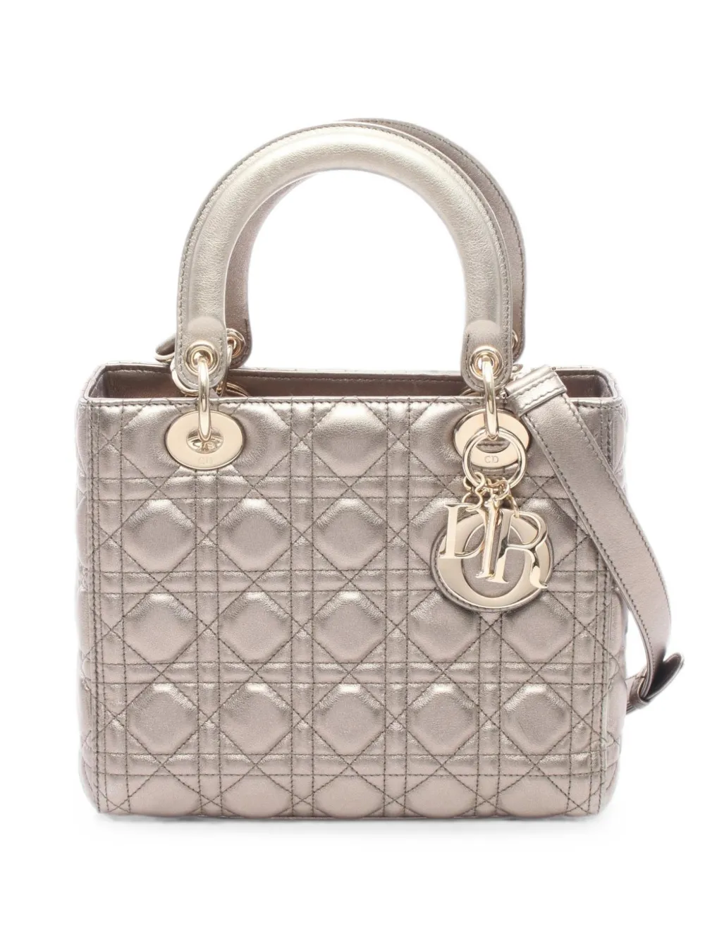 Christian Dior Pre-Owned 2010s Lady Dior Cannage handbag - Neutrals