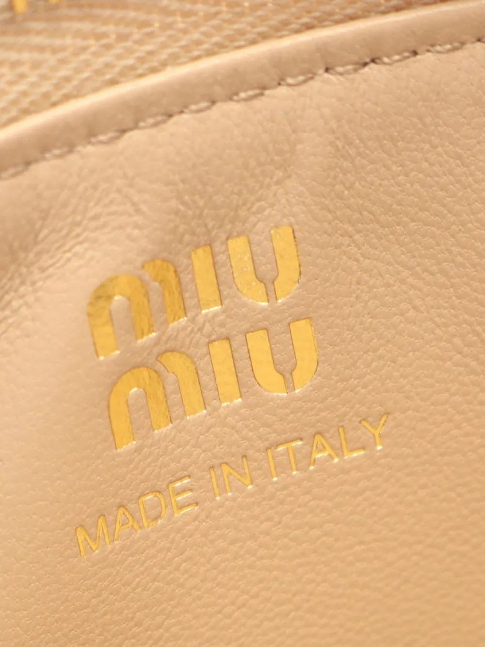 Miu Miu Pre-owned 20s Nappa Leather Wallet in Neutrals, view 4