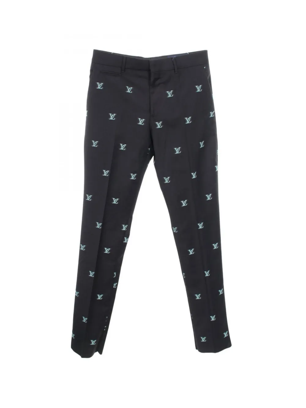 Louis Vuitton Pre-Owned 2010s LV Logo jacquard trousers - Blu