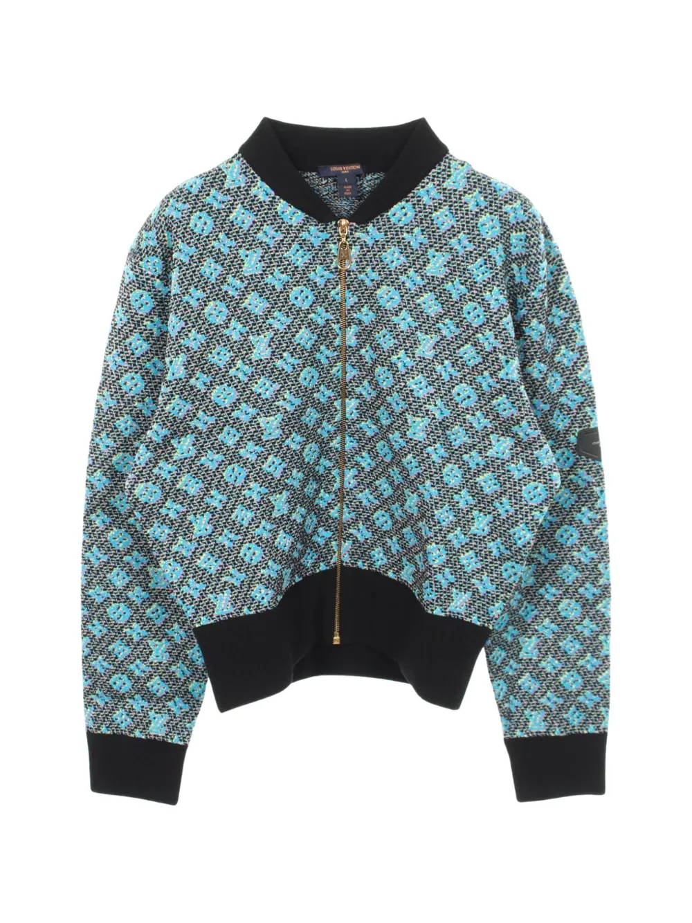 Louis Vuitton Pre-Owned 2010s monogram zip-up bomber jacket - Blu