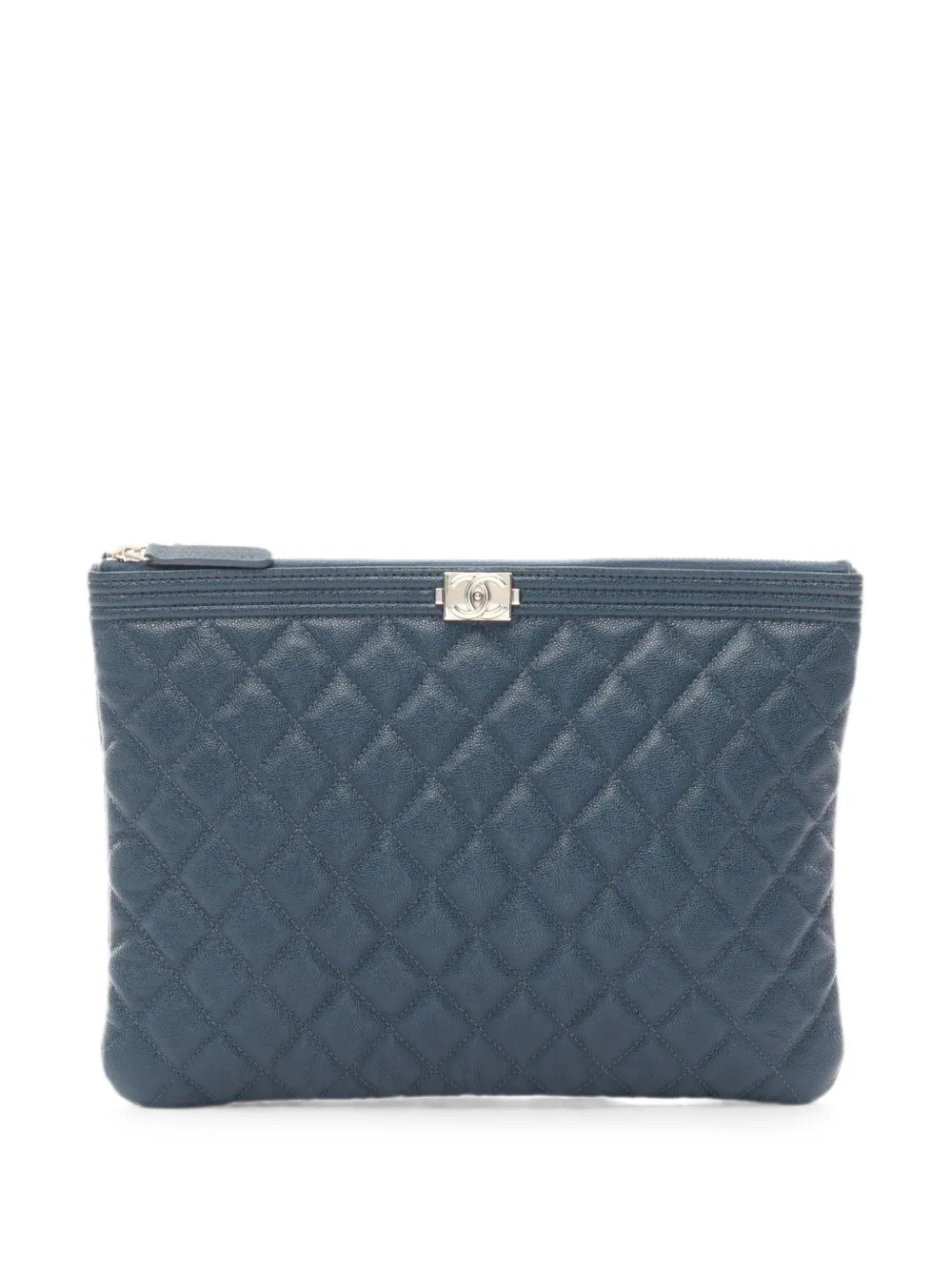 CHANEL Pre-Owned 2019 Boy quilted clutch bag - Blu