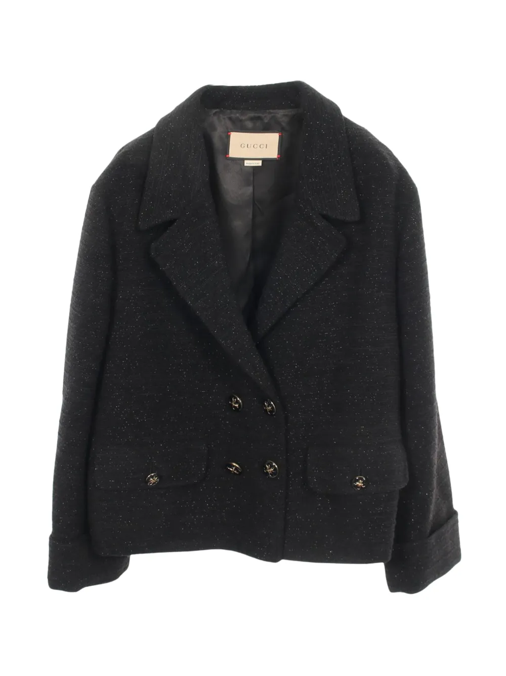 Gucci Pre-Owned Giacca doppiopetto in tweed - Nero