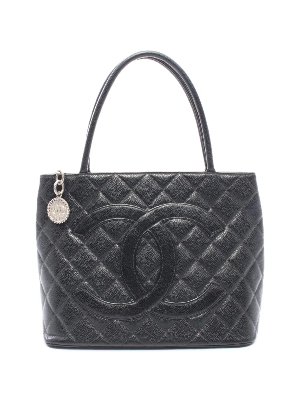 CHANEL Pre-Owned 1997-1999 diamond-quilted Caviar tote bag - Nero
