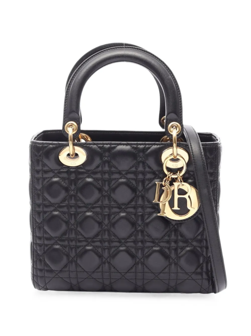 Christian Dior Pre-Owned 2010s medium Lady Dior tote bag - Black