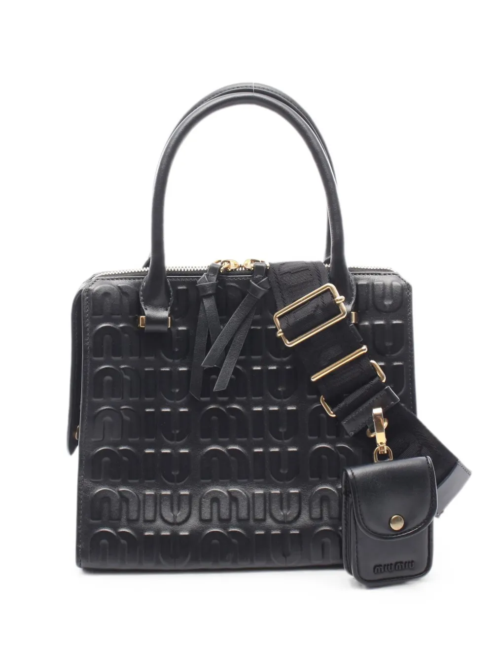 Miu Miu Pre-Owned 2010s embossed logo handbag - Nero