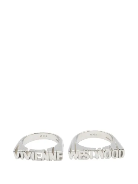 Vivienne Westwood Pre-Owned 2020s Essex logo ring set (set of two)