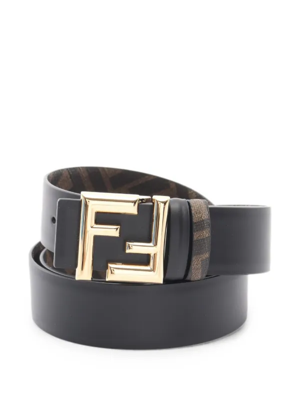 Fendi Pre-Owned ズッカ モノグラム バックルベルト | ブラック