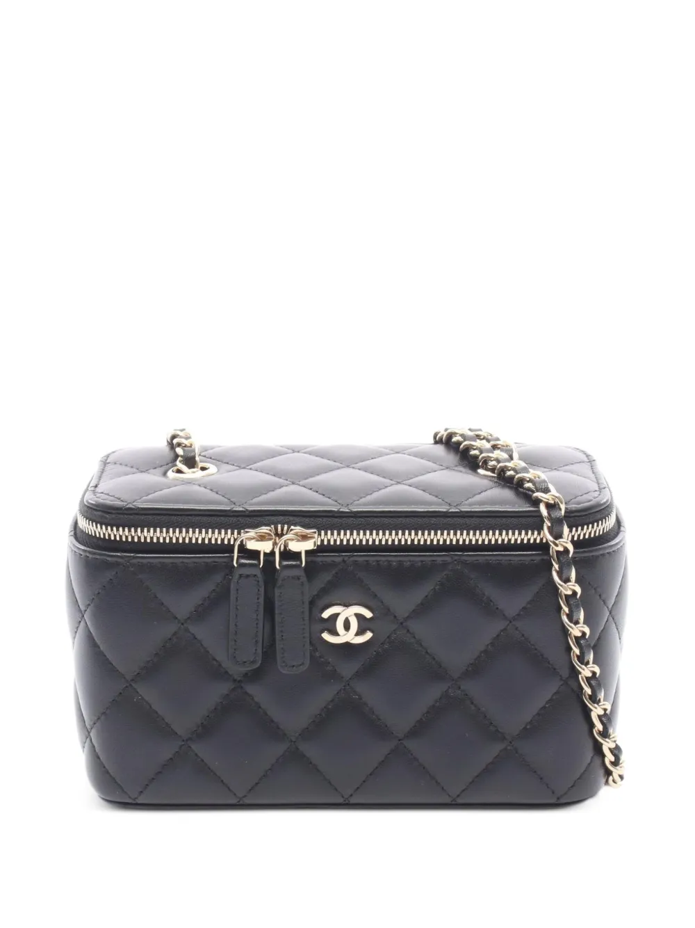 CHANEL Pre-Owned 2021-2022 matelassé Vanity shoulder bag - Black