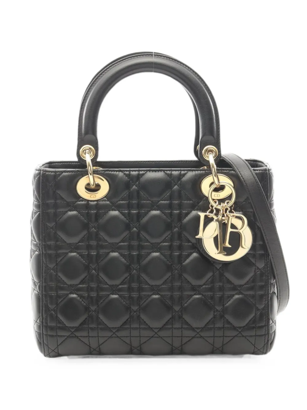 Christian Dior Pre-Owned 2010s medium Lady Dior tote bag - Black