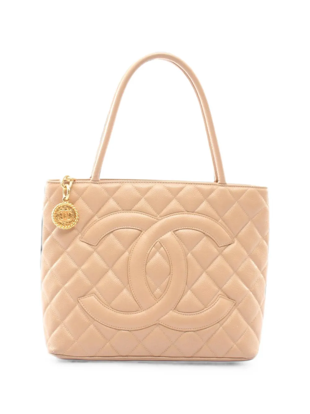 CHANEL Pre-Owned 2002-2003 diamond-quilted tote bag - Toni neutri