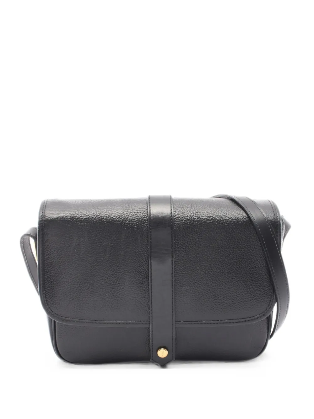 Saint Laurent Pre-Owned 2000s logo-plaque leather shoulder bag - Nero