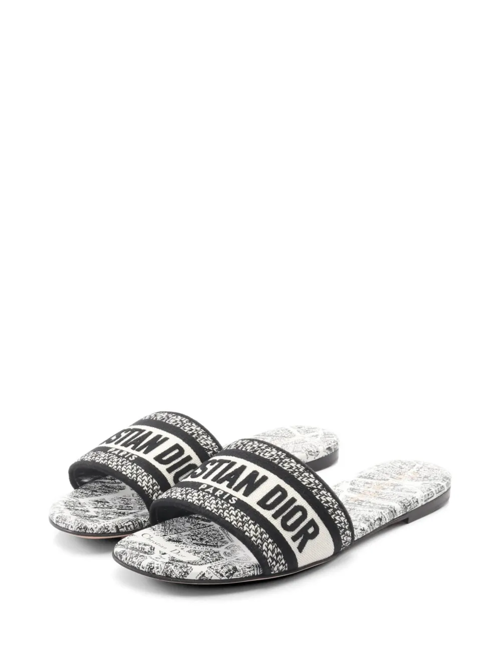Christian Dior Pre-Owned 2020s Dway canvas slide sandals - Black