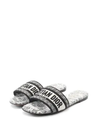 Christian Dior Pre-Owned 2020s Dway Canvas Slide Sandals | Black