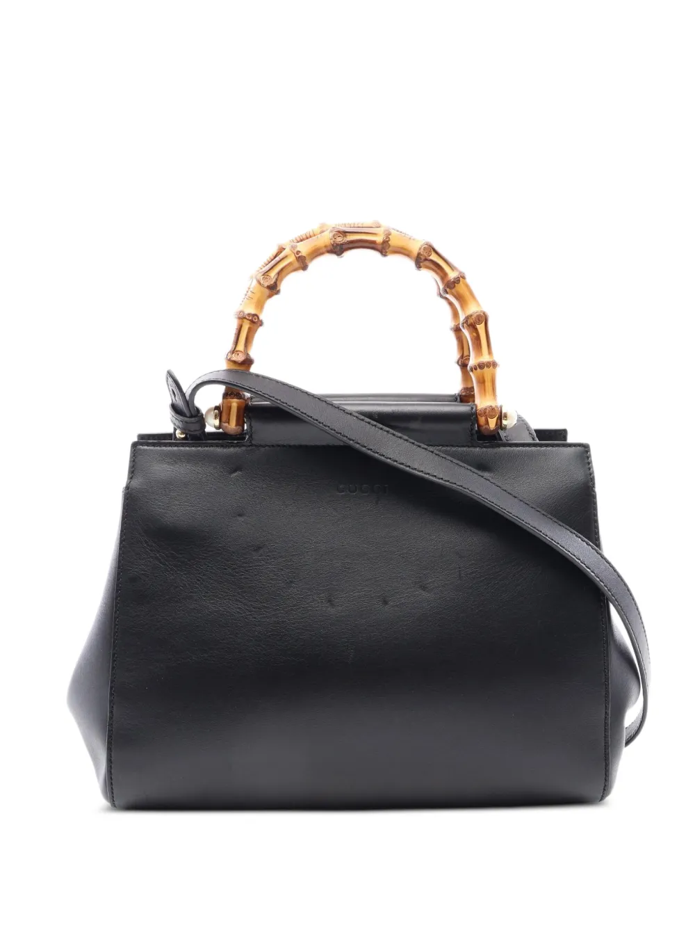 Gucci Pre-Owned 2010s Nymphaea Bamboo two-way handbag - Nero